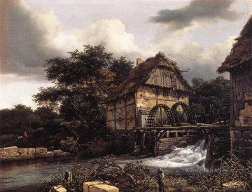Jacob van Ruisdael Werke - Zwei Wassermühlen und öffnen Sluice Jacob Isaakszoon van Ruisdael